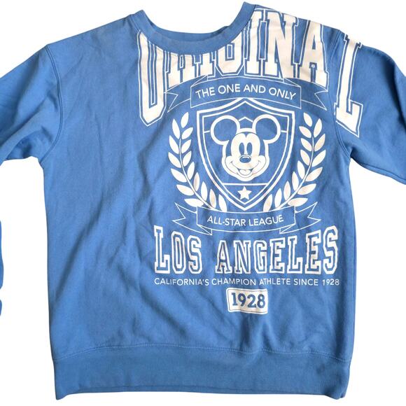 Disney Original Mickey Mouse Champion Blue Crewneck Fleece Sweatshirt Women Sz L - Picture 4 of 8